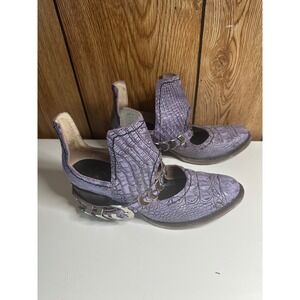Freebird by Steven FB-Blade Leather Ankle Boots Lavender Alligator Western